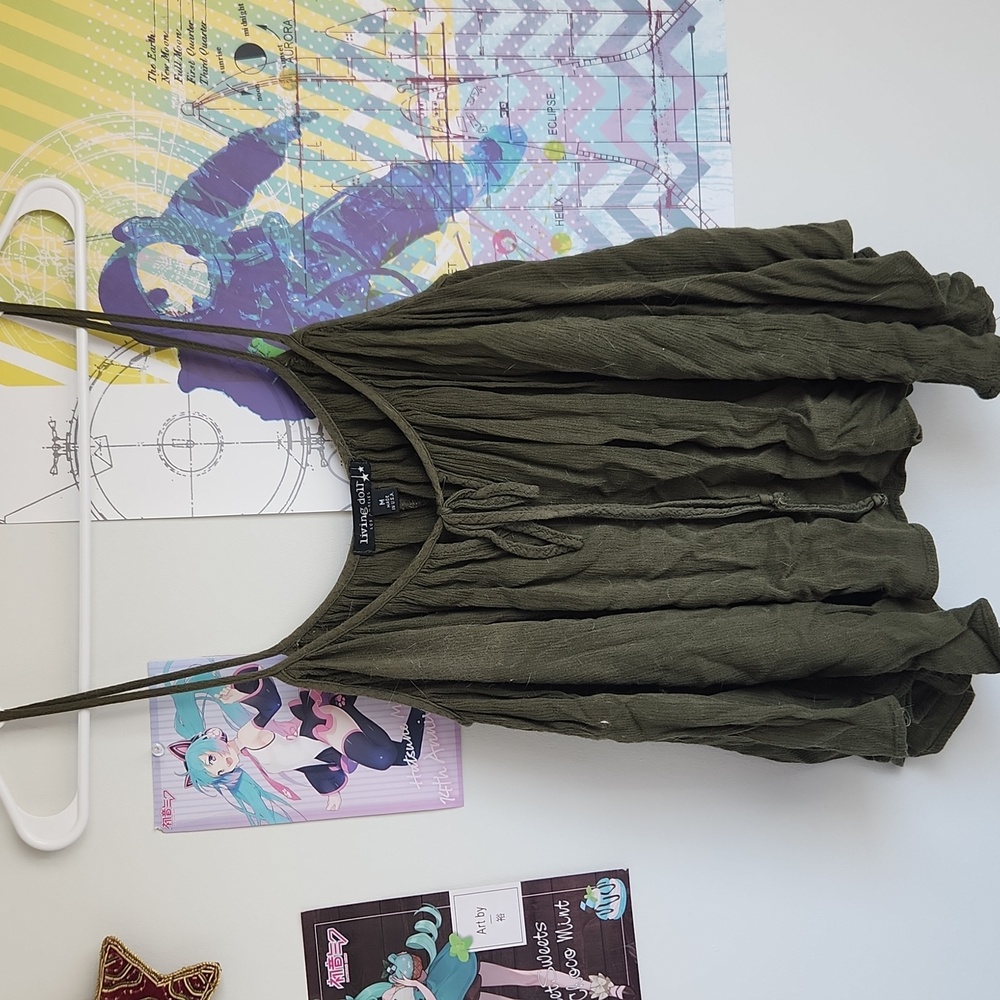 living doll green cold shoulder top